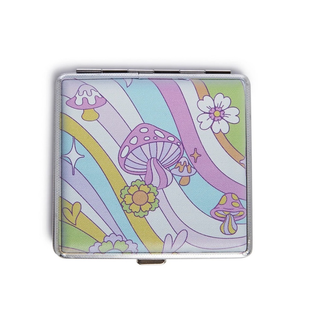Colorful Mushroom and Rainbow Stash Case